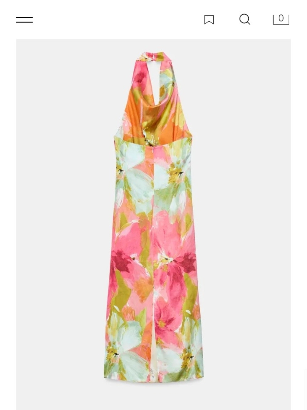 Zara Pink & Yellow Backless Halter Midi Dress - Picture 11 of 12